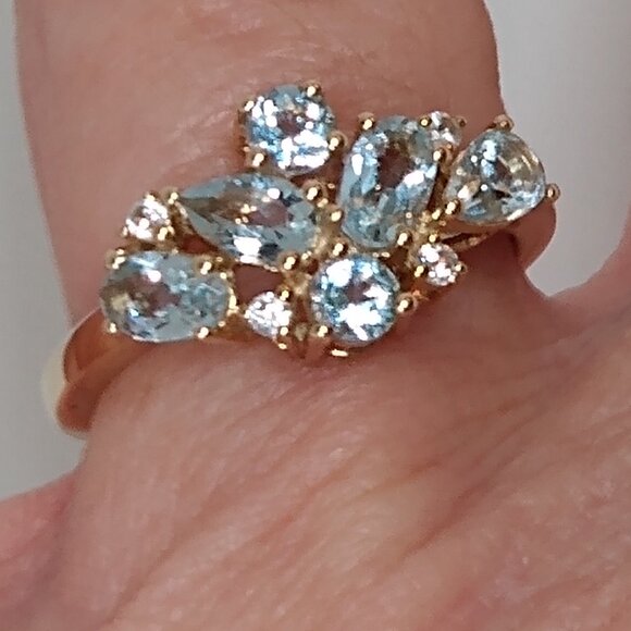 Jtv Jewelry - Solid 10k yellow gold ,blue topaz